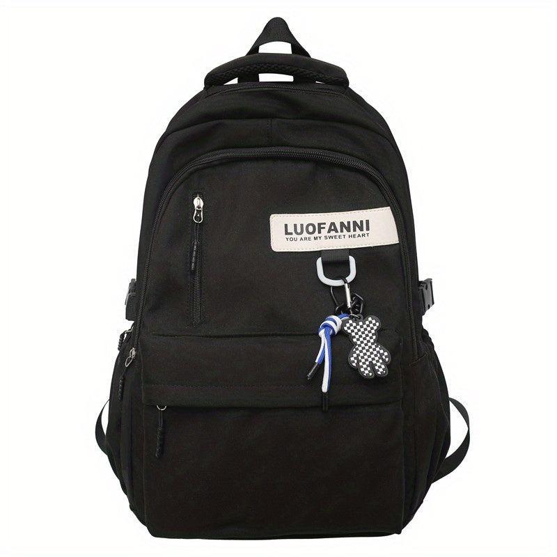 Letter Patch Decor Backpack Preppy Style School Bag
