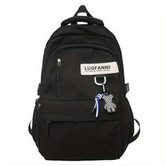 Letter Patch Decor Backpack Preppy Style School Bag
