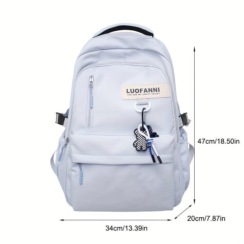Letter Patch Decor Backpack Preppy Style School Bag