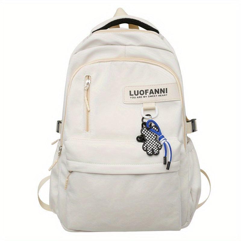 Letter Patch Decor Backpack Preppy Style School Bag
