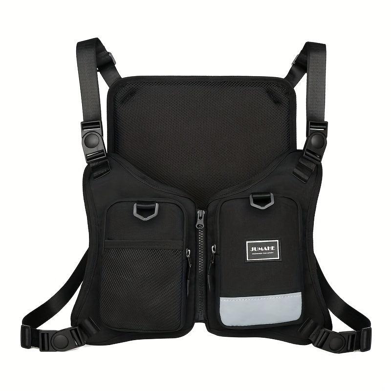 Men's Reflective Chest Bag Running Waist Bag Tactical Vest