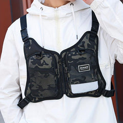 Men's Reflective Chest Bag Running Waist Bag Tactical Vest