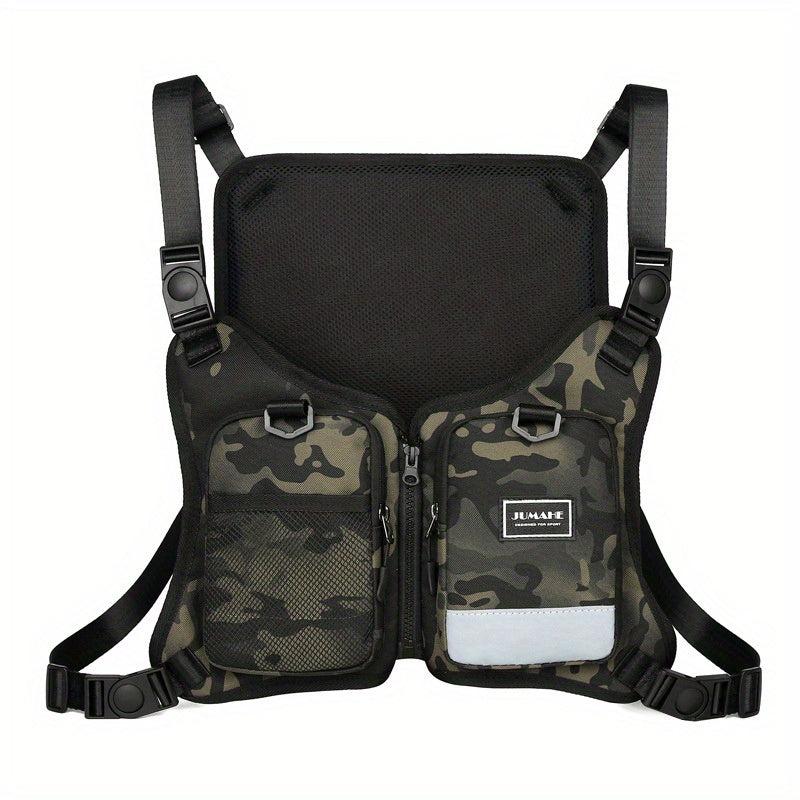 Men's Reflective Chest Bag Running Waist Bag Tactical Vest