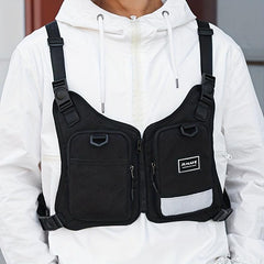 Men's Reflective Chest Bag Running Waist Bag Tactical Vest