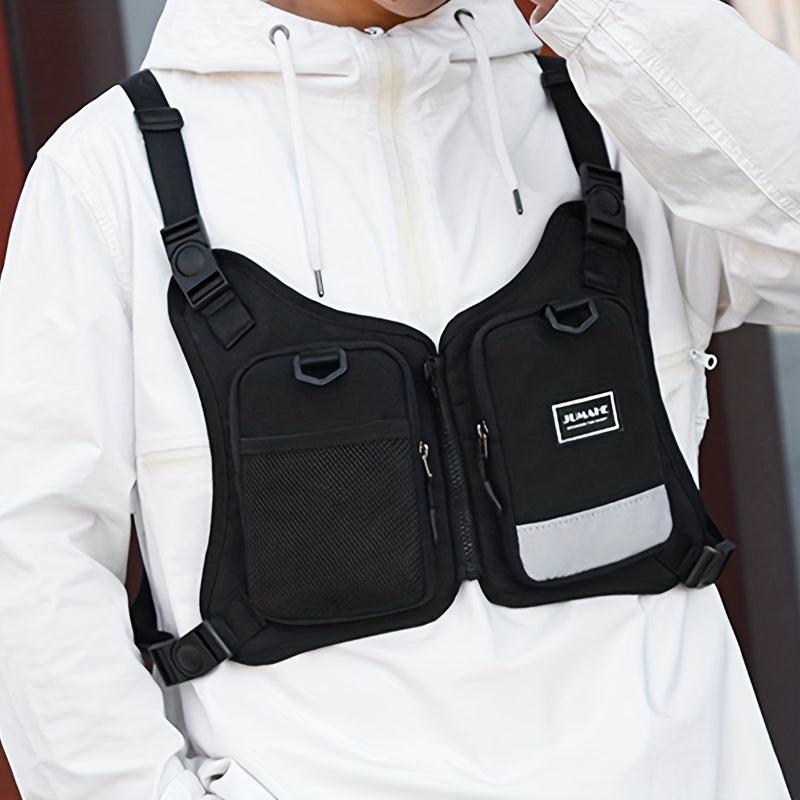 Men's Reflective Chest Bag Running Waist Bag Tactical Vest