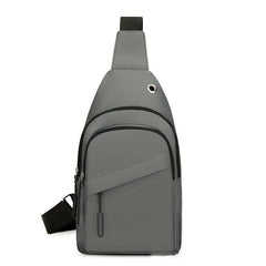 Men's Crossbody Chest Bag Waterproof Shoulder Bag With Earphone Hole