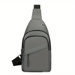 Men's Crossbody Chest Bag Waterproof Shoulder Bag With Earphone Hole