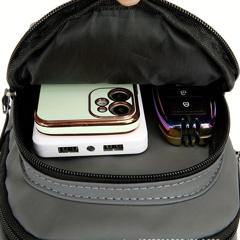 Men's Crossbody Chest Bag Waterproof Shoulder Bag With Earphone Hole