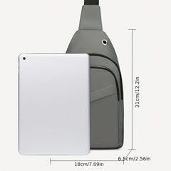 Men's Crossbody Chest Bag Waterproof Shoulder Bag With Earphone Hole