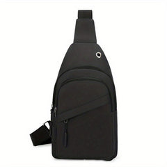 Men's Crossbody Chest Bag Waterproof Shoulder Bag With Earphone Hole