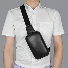 Cowhide Leather Fanny Pack Outdoor Travel Waist Bag for Men