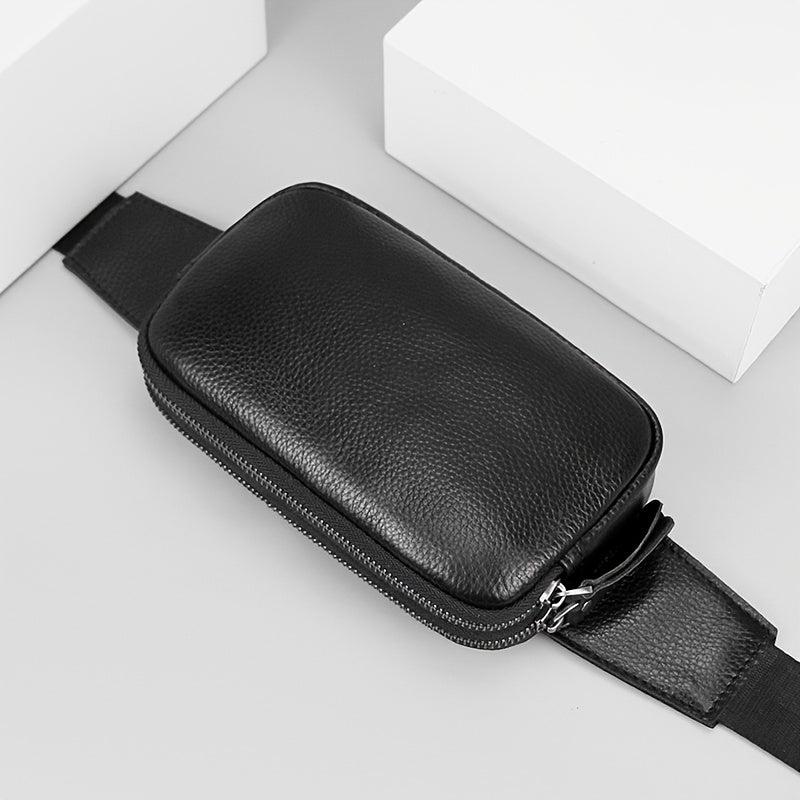 Cowhide Leather Fanny Pack Outdoor Travel Waist Bag for Men