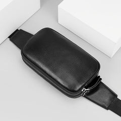 Cowhide Leather Fanny Pack Outdoor Travel Waist Bag for Men
