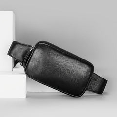 Cowhide Leather Fanny Pack Outdoor Travel Waist Bag for Men