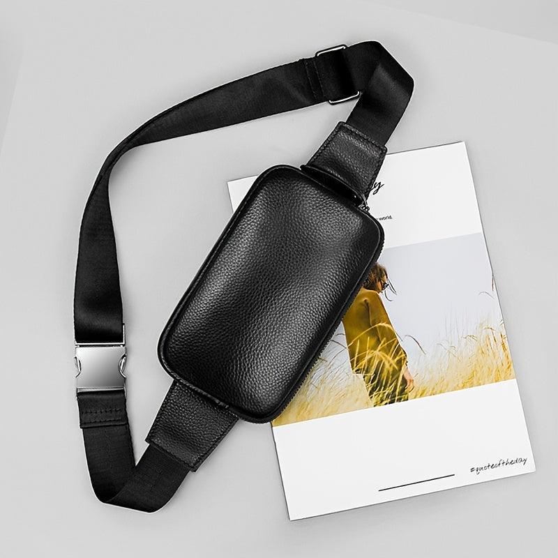 Cowhide Leather Fanny Pack Outdoor Travel Waist Bag for Men