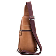 Leather Men's Sports Chest Bag Cowhide Men's Bag One Shoulder Messenger Bag