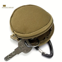 Outdoor Tactical Key Bag With Triangular Buckle Round Coin Purse
