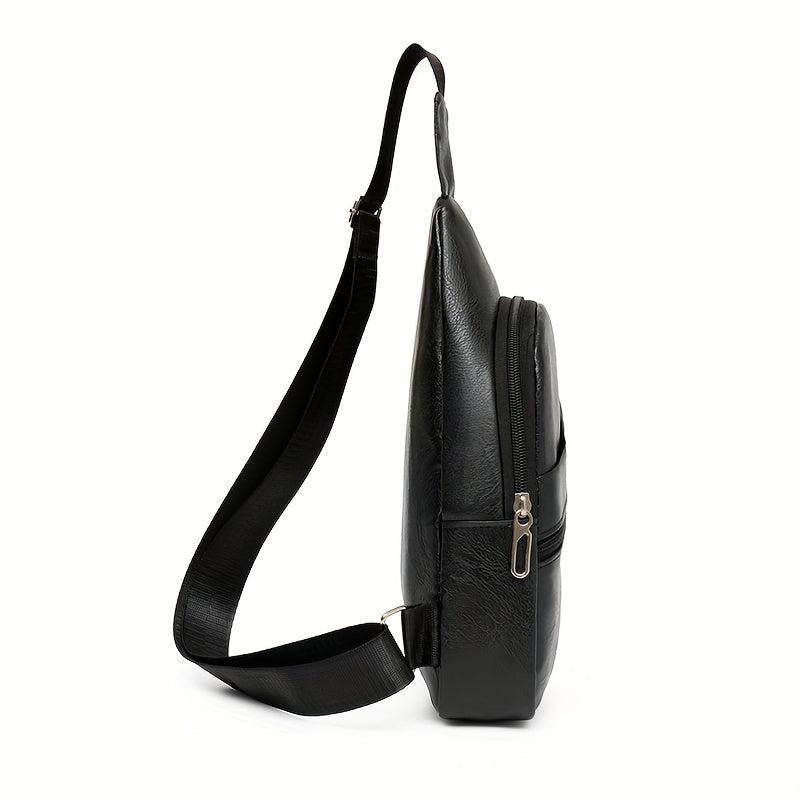 Men's Crossbody Bag Multifunctional Shoulder Bag With Earphone Hole