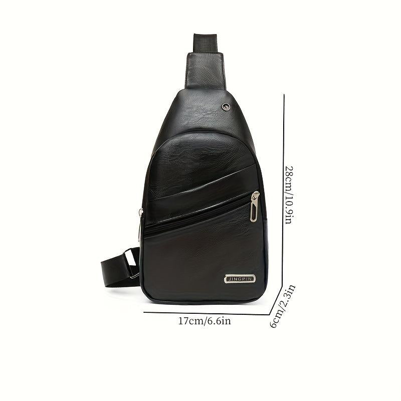 Men's Crossbody Bag Multifunctional Shoulder Bag With Earphone Hole