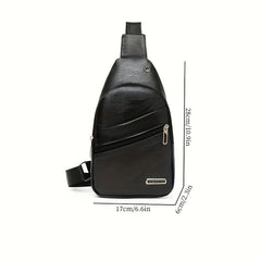 Men's Crossbody Bag Multifunctional Shoulder Bag With Earphone Hole