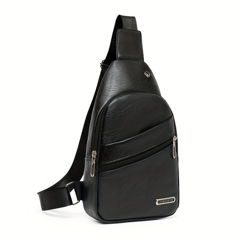Men's Crossbody Bag Multifunctional Shoulder Bag With Earphone Hole