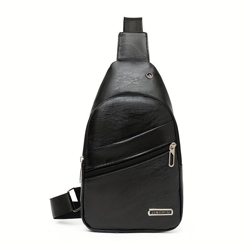Men's Crossbody Bag Multifunctional Shoulder Bag With Earphone Hole