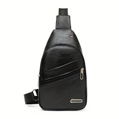 Men's Crossbody Bag Multifunctional Shoulder Bag With Earphone Hole