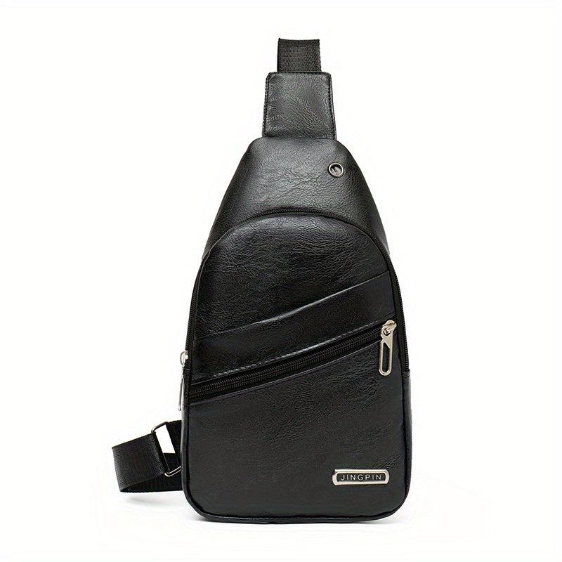 Men's Crossbody Bag Multifunctional Shoulder Bag With Earphone Hole