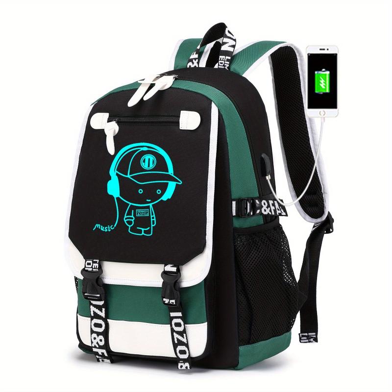 Luminous Large Capacity Travel Backpack Dacron Waterproof Laptop Daypack