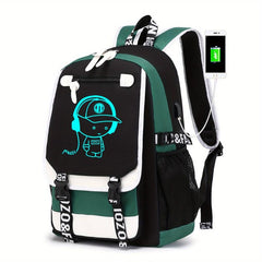 Luminous Large Capacity Travel Backpack Dacron Waterproof Laptop Daypack
