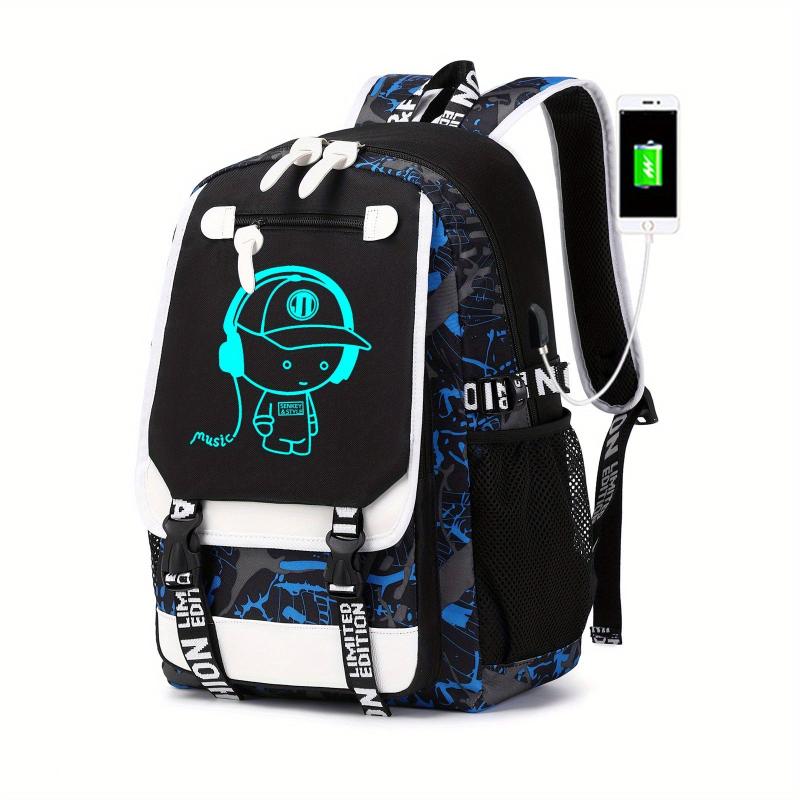 Luminous Large Capacity Travel Backpack Dacron Waterproof Laptop Daypack