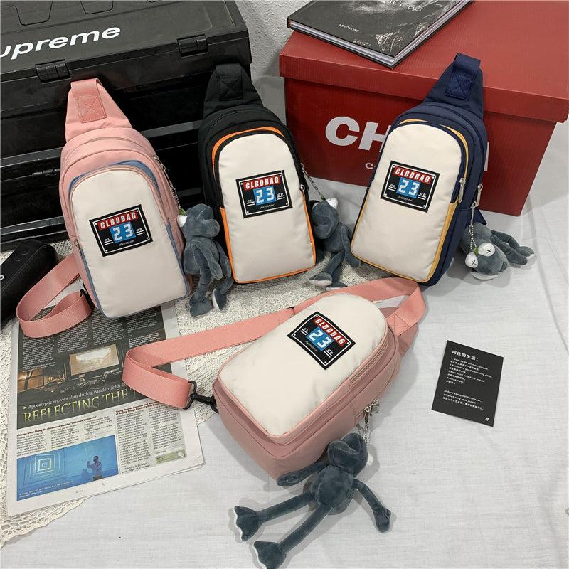 Large Pocket Shoulder Chest Bag With Pendant