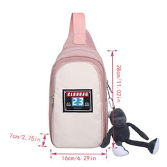 Large Pocket Shoulder Chest Bag With Pendant