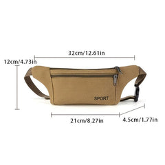 Canvas Running Waist Bag Sports Casual Multifunctional Bag Men's