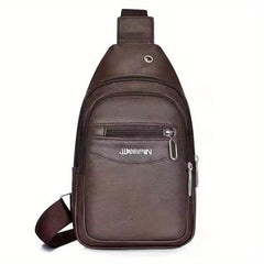 Men's Leather Crossbody Bag Chest Bag Large Capacity Satchel