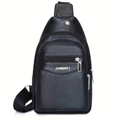 Men's Leather Crossbody Bag Chest Bag Large Capacity Satchel
