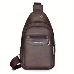 Men's Leather Crossbody Bag Chest Bag Large Capacity Satchel