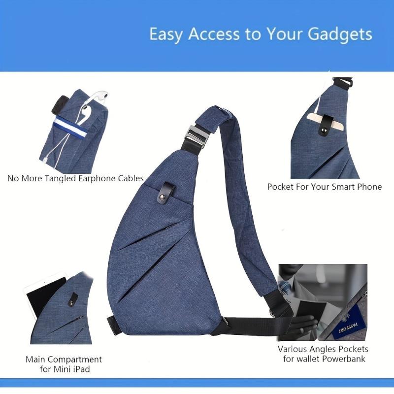 Men's Waterproof Sling Bag Anti-theft Crossbody Bag