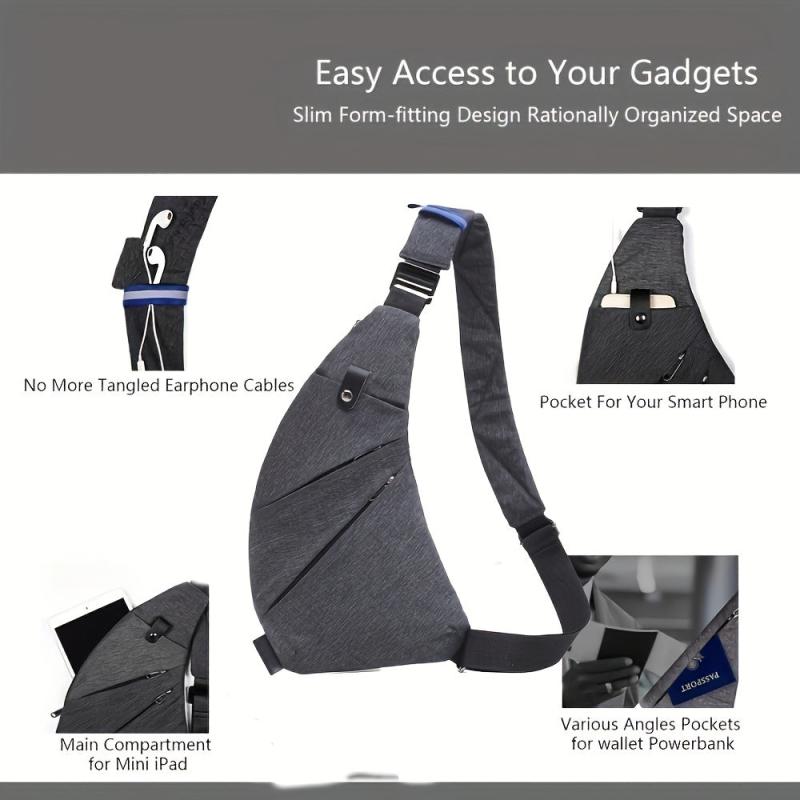 Men's Waterproof Sling Bag Anti-theft Crossbody Bag
