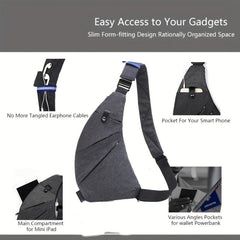 Men's Waterproof Sling Bag Anti-theft Crossbody Bag