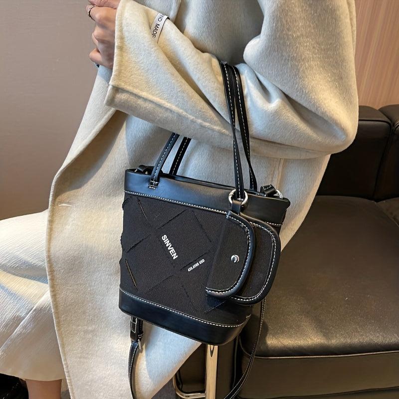 Contrast Women Crossbody Bag Handbag Lady Single Shoulder Bag Bucket Bag