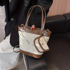 Contrast Women Crossbody Bag Handbag Lady Single Shoulder Bag Bucket Bag