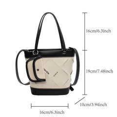 Contrast Women Crossbody Bag Handbag Lady Single Shoulder Bag Bucket Bag