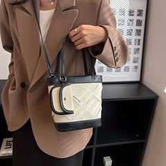Contrast Women Crossbody Bag Handbag Lady Single Shoulder Bag Bucket Bag