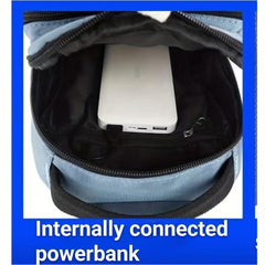 Men's Nylon Crossbody Bag USB Charging Outdoor Shoulder Hiking Running Cycling