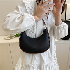 Semicircle Underarm Bag Contrast Shell Sling Bag Women's Versatile Bag