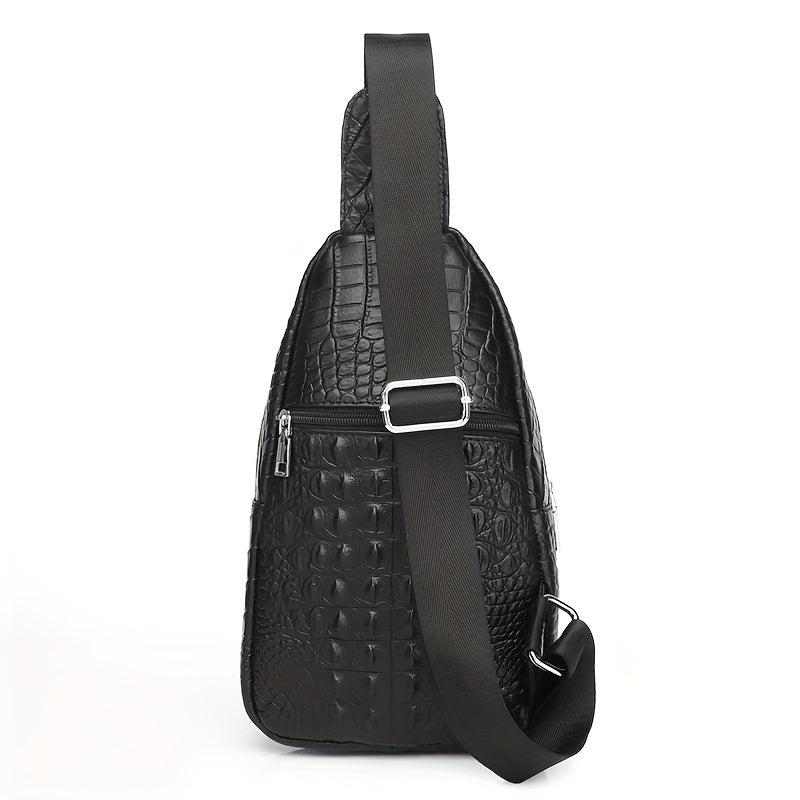 SCHLATUM Crocodile Pattern Crossbody Bag Multifunctional Backpack