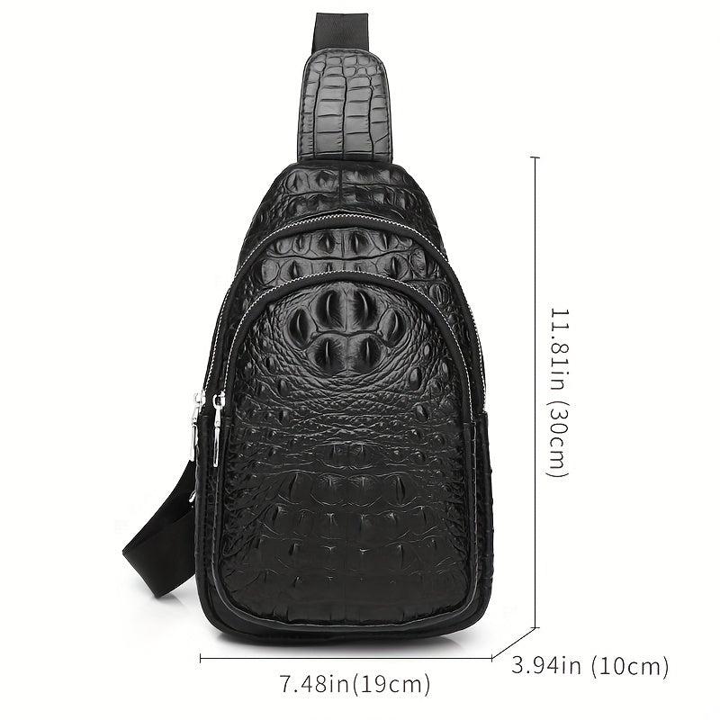 SCHLATUM Crocodile Pattern Crossbody Bag Multifunctional Backpack