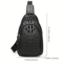 SCHLATUM Crocodile Pattern Crossbody Bag Multifunctional Backpack