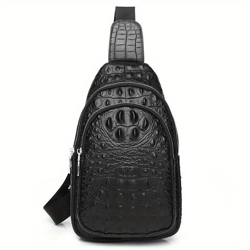 SCHLATUM Crocodile Pattern Crossbody Bag Multifunctional Backpack